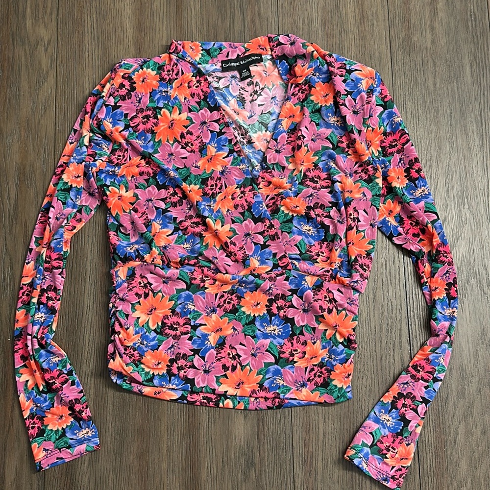 Floral V Neck Top